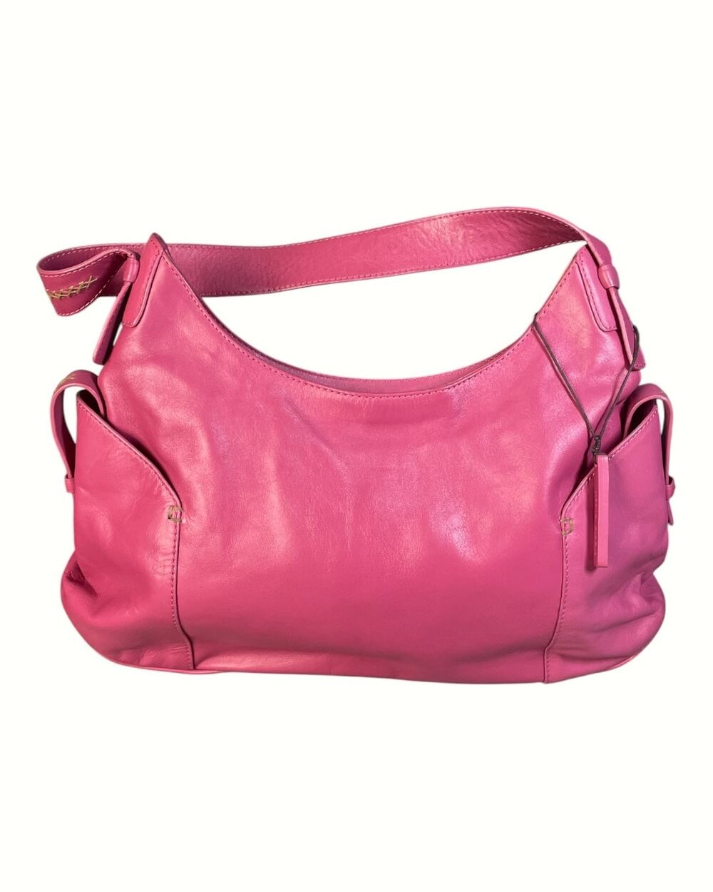 Sigrid Olsen Vibrant Pink Leather Hobo Style Shoulder Bag